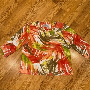 Alfred Dunner 3-quarter Length Sleeve‎ Knit Top with Metal Studs Size Petite S